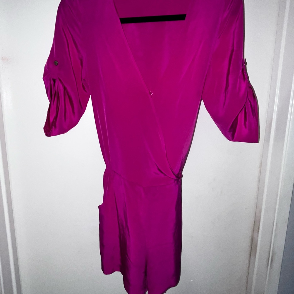 Elegant Magenta Women's Wrap Dress